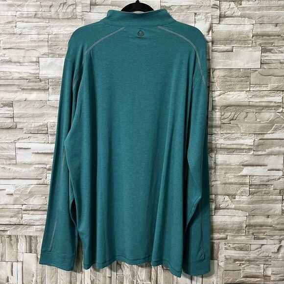 Tasc Bamboo Sweater Mens Size XXL Quarter Zip Performance Green Athletic Running - Picture 2 of 8